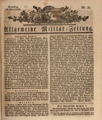 Allgemeine Militär-Zeitung Samstag 20. April 1839