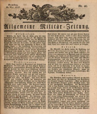 Allgemeine Militär-Zeitung Samstag 18. Mai 1839