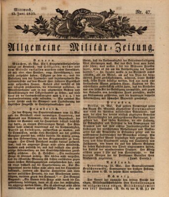 Allgemeine Militär-Zeitung Mittwoch 12. Juni 1839