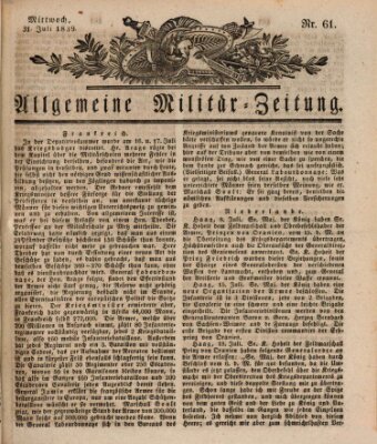 Allgemeine Militär-Zeitung Mittwoch 31. Juli 1839