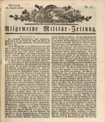 Allgemeine Militär-Zeitung Mittwoch 21. August 1839