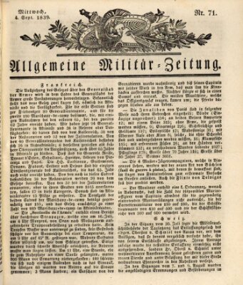 Allgemeine Militär-Zeitung Mittwoch 4. September 1839