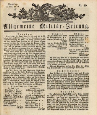 Allgemeine Militär-Zeitung Samstag 5. Oktober 1839