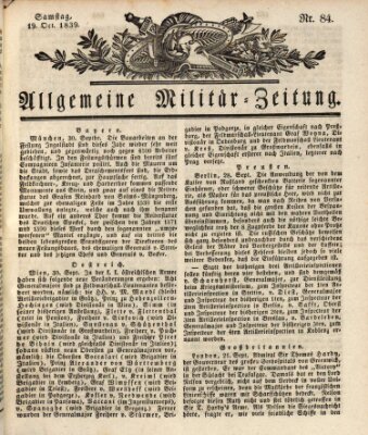 Allgemeine Militär-Zeitung Samstag 19. Oktober 1839