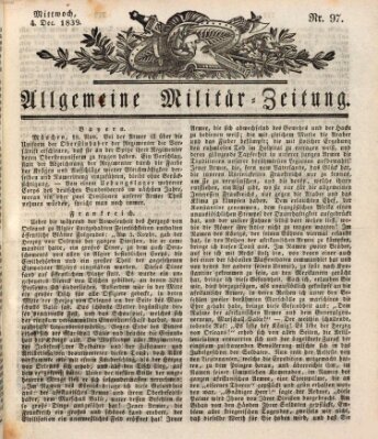 Allgemeine Militär-Zeitung Mittwoch 4. Dezember 1839