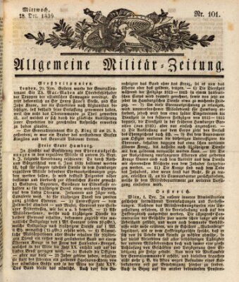 Allgemeine Militär-Zeitung Mittwoch 18. Dezember 1839