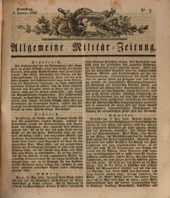 Allgemeine Militär-Zeitung Samstag 4. Januar 1840