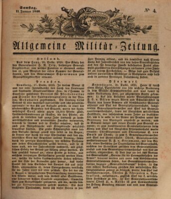 Allgemeine Militär-Zeitung Samstag 11. Januar 1840