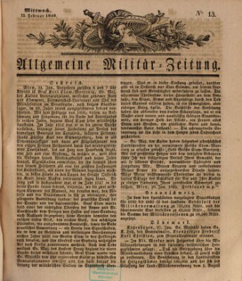 Allgemeine Militär-Zeitung Mittwoch 12. Februar 1840