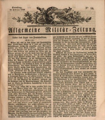 Allgemeine Militär-Zeitung Samstag 15. Februar 1840