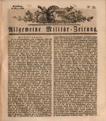 Allgemeine Militär-Zeitung Samstag 14. März 1840