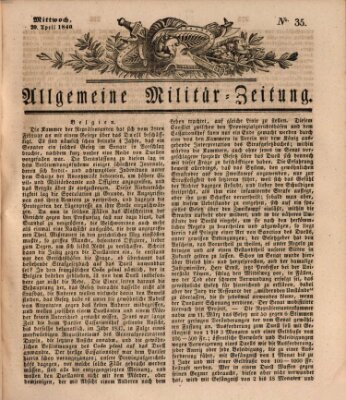 Allgemeine Militär-Zeitung Mittwoch 29. April 1840