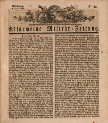 Allgemeine Militär-Zeitung Mittwoch 3. Juni 1840