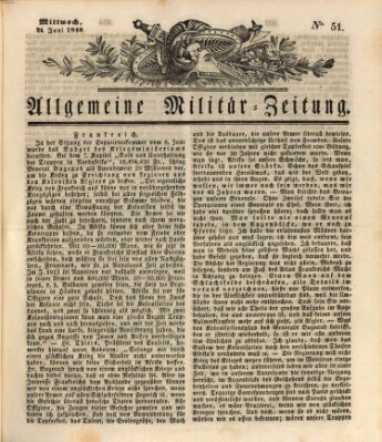 Allgemeine Militär-Zeitung Mittwoch 24. Juni 1840