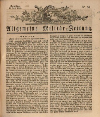 Allgemeine Militär-Zeitung Samstag 11. Juli 1840