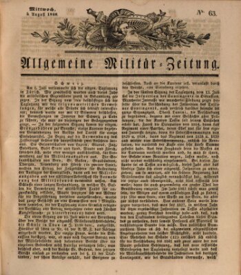 Allgemeine Militär-Zeitung Mittwoch 5. August 1840