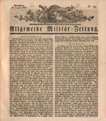 Allgemeine Militär-Zeitung Samstag 29. August 1840