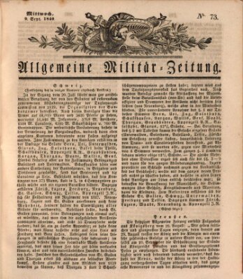 Allgemeine Militär-Zeitung Mittwoch 9. September 1840