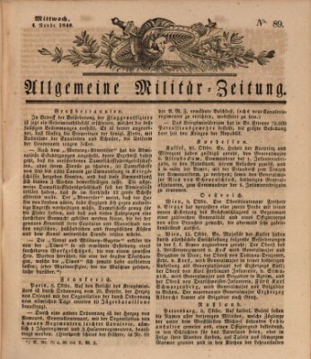 Allgemeine Militär-Zeitung Mittwoch 4. November 1840