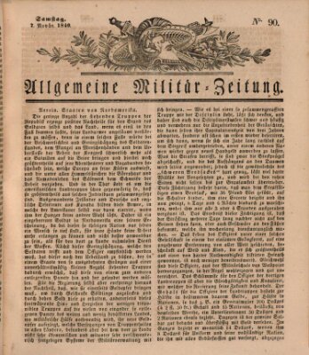 Allgemeine Militär-Zeitung Samstag 7. November 1840