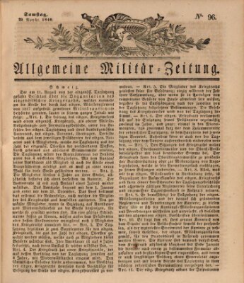 Allgemeine Militär-Zeitung Sonntag 29. November 1840