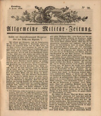 Allgemeine Militär-Zeitung Samstag 5. Dezember 1840