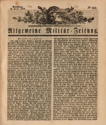 Allgemeine Militär-Zeitung Samstag 19. Dezember 1840