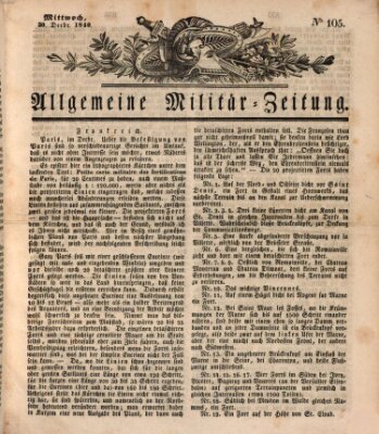 Allgemeine Militär-Zeitung Mittwoch 30. Dezember 1840