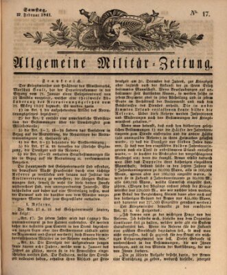 Allgemeine Militär-Zeitung Samstag 27. Februar 1841