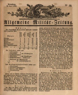 Allgemeine Militär-Zeitung Samstag 24. April 1841