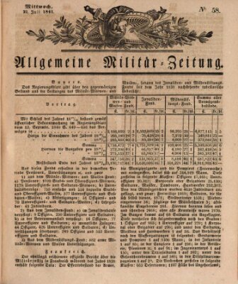 Allgemeine Militär-Zeitung Mittwoch 21. Juli 1841