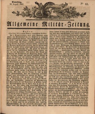 Allgemeine Militär-Zeitung Samstag 14. August 1841