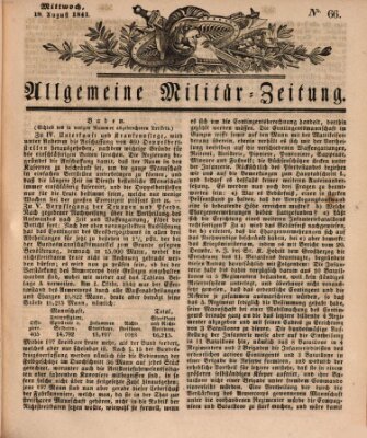 Allgemeine Militär-Zeitung Mittwoch 18. August 1841