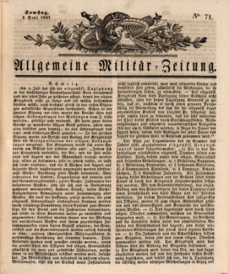 Allgemeine Militär-Zeitung Samstag 4. September 1841