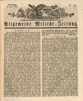 Allgemeine Militär-Zeitung Samstag 11. September 1841