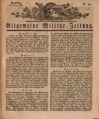 Allgemeine Militär-Zeitung Samstag 9. Oktober 1841