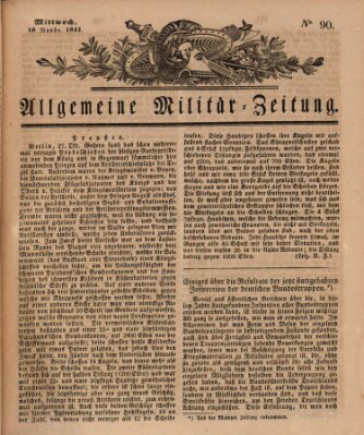 Allgemeine Militär-Zeitung Mittwoch 10. November 1841