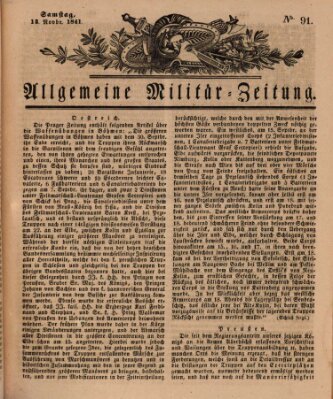 Allgemeine Militär-Zeitung Samstag 13. November 1841