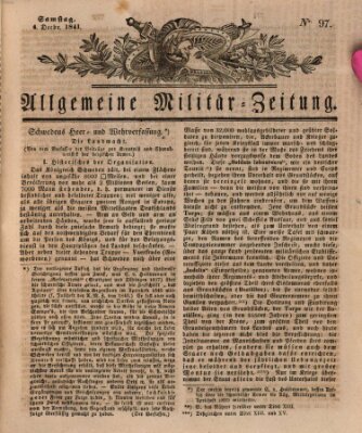 Allgemeine Militär-Zeitung Samstag 4. Dezember 1841