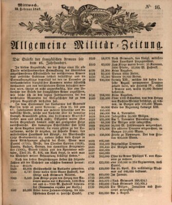 Allgemeine Militär-Zeitung Mittwoch 23. Februar 1842