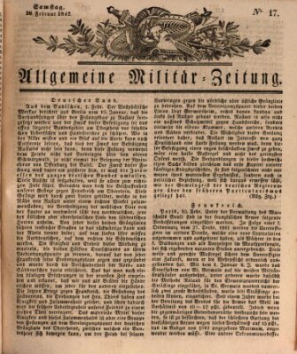 Allgemeine Militär-Zeitung Samstag 26. Februar 1842