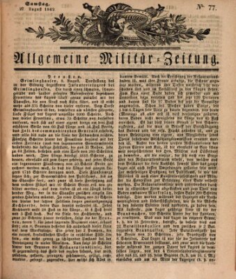 Allgemeine Militär-Zeitung Samstag 27. August 1842