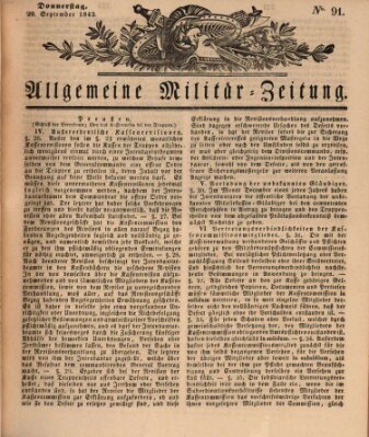 Allgemeine Militär-Zeitung Donnerstag 29. September 1842