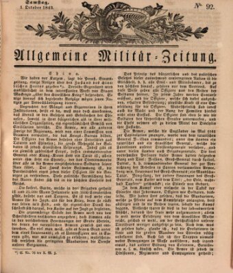 Allgemeine Militär-Zeitung Samstag 1. Oktober 1842