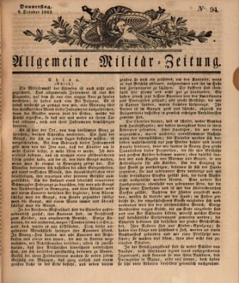 Allgemeine Militär-Zeitung Donnerstag 6. Oktober 1842