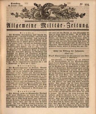 Allgemeine Militär-Zeitung Samstag 29. Oktober 1842