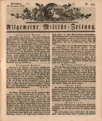 Allgemeine Militär-Zeitung Dienstag 15. November 1842