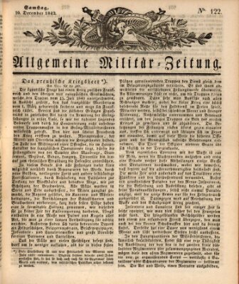 Allgemeine Militär-Zeitung Samstag 10. Dezember 1842