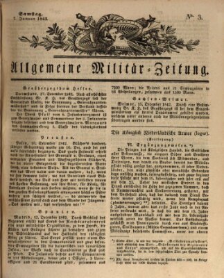 Allgemeine Militär-Zeitung Samstag 7. Januar 1843