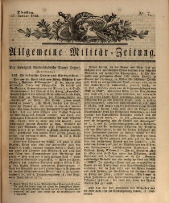 Allgemeine Militär-Zeitung Dienstag 17. Januar 1843